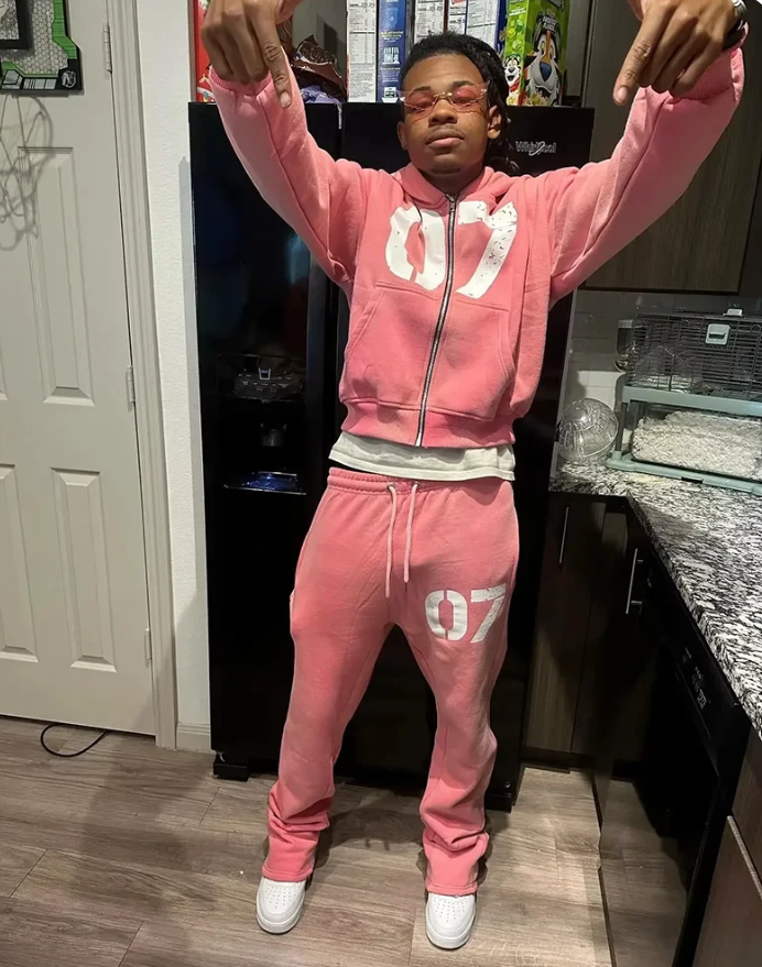 New Streetwear Set Casual Baggy Sweatpants Fashion Zipper Hoodie Spring American Street Hip-hop Casual Pants