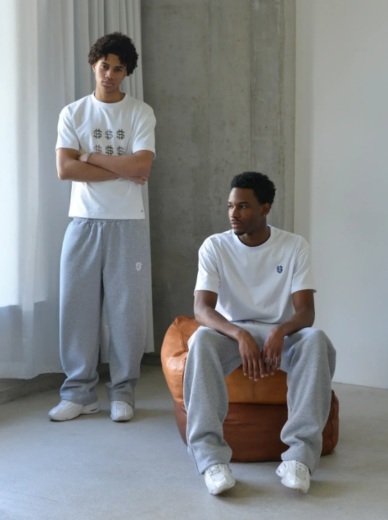 Embroidered sweatpants two-piece set clothing men's hip-hop oversized sweatpants casual zipper hoodie