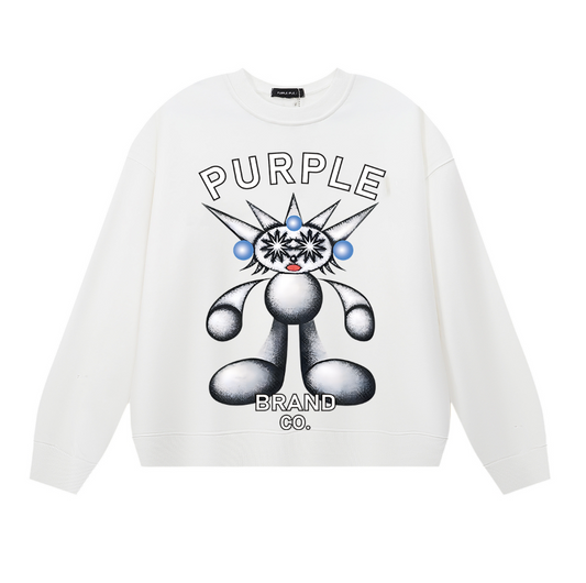 Purple Men's Long-Sleeve T-shirt Sweatshirt 1157