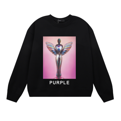Purple Men's Long-Sleeve T-shirt Sweatshirt 1120