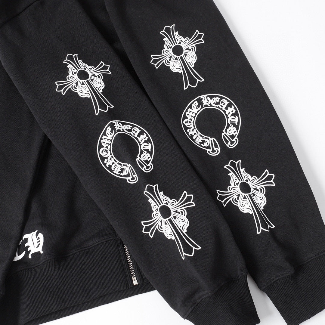 Chrome Hearts Hoodie - Black Street Style Embroidered Sweatshirt 851