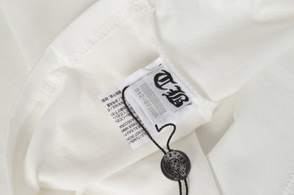 Chrome Hearts Logo Flag Long Sleeve Tee - Black White Gothic Street T-Shirt K2126