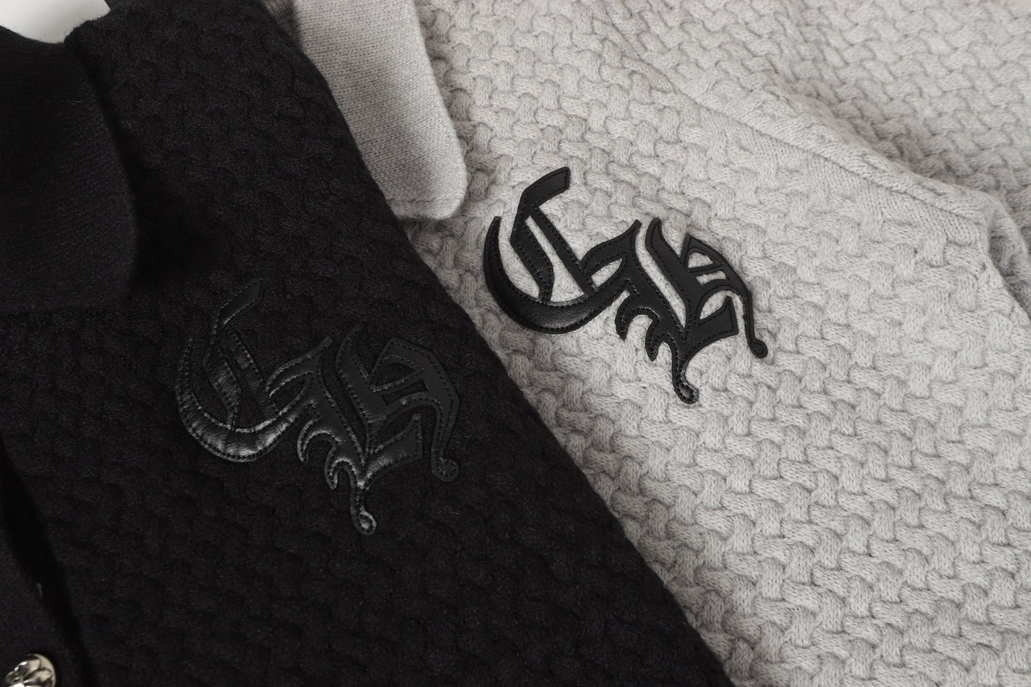 Chrome Hearts Gothic Cross Knit Cardigan - Black Grey Streetwear Jacket 904