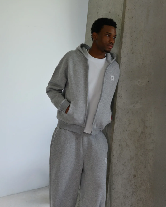 Embroidered sweatpants two-piece set  clothing men's hip-hop oversized sweatpants casual zipper hoodie