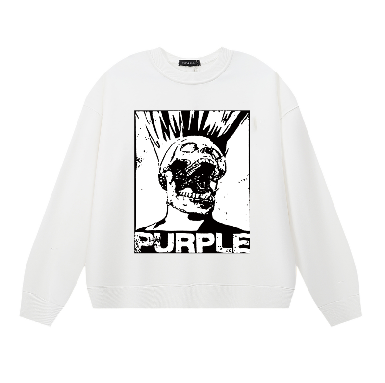 Purple Men's Long-Sleeve T-shirt Sweatshirt 1144