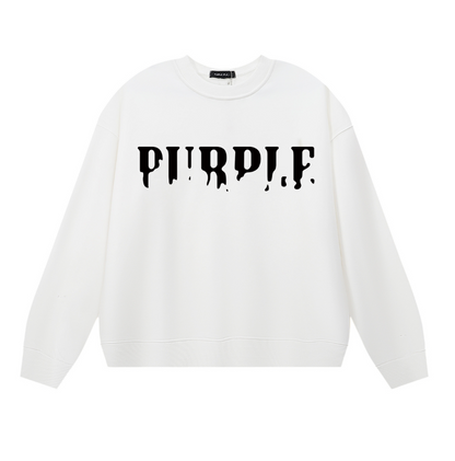 Purple Men's Long-Sleeve T-shirt Sweatshirt 1142